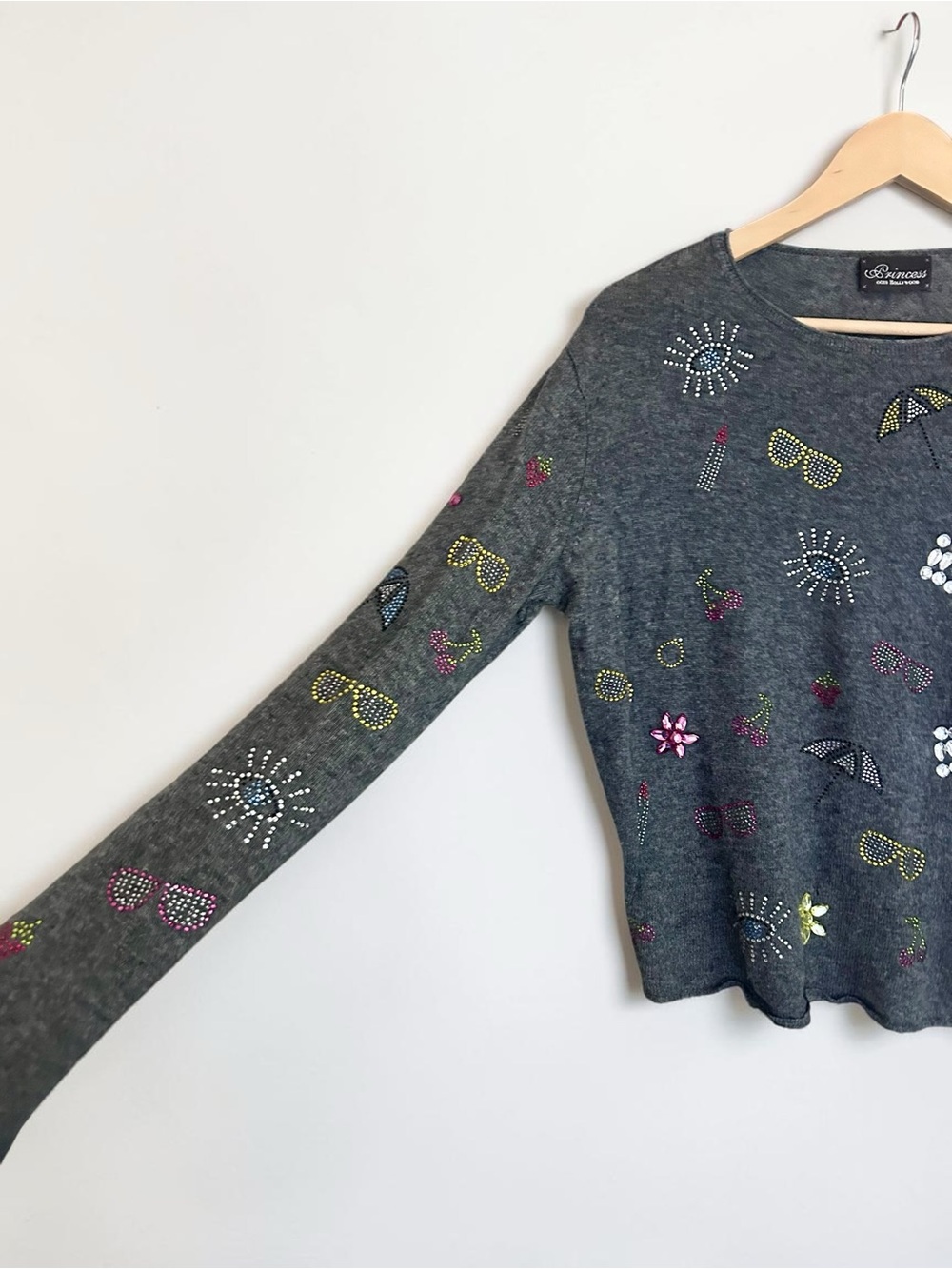 Princess Goes Hollywood Cashmere Wool Crystal Embellished Sweater Sz Small - Picture 7 of 15